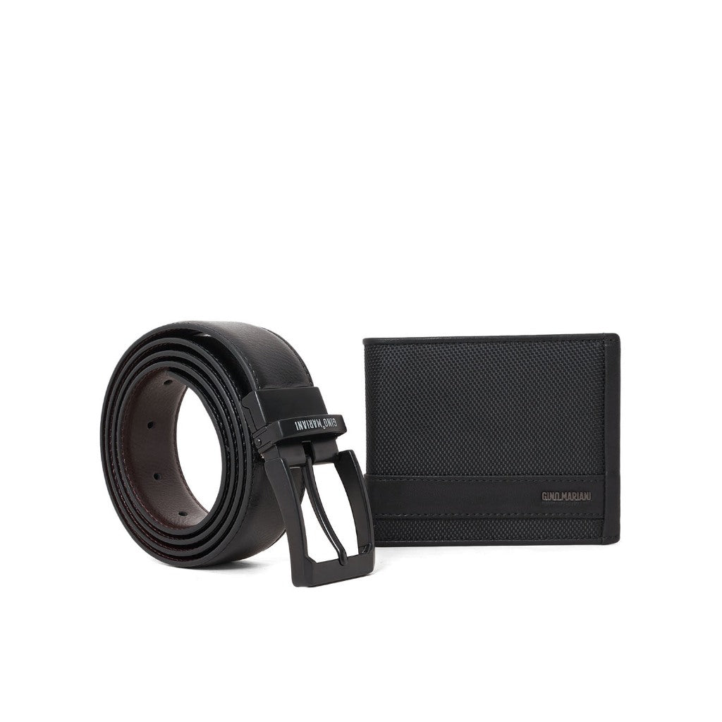 Gino Mariani Colin - Boxed 2 In 1 Wallet & Belt Gift Set Black/Coffee
