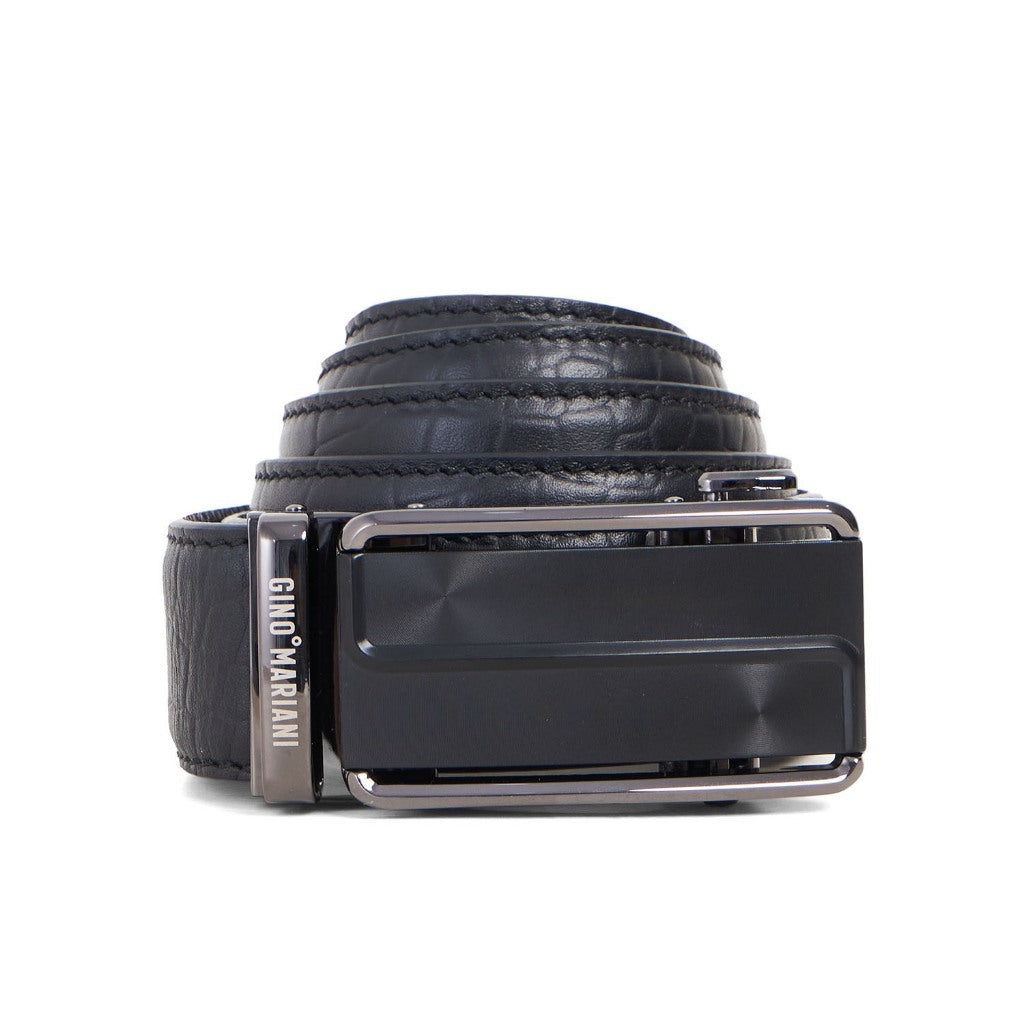 Gino Mariani Dillon Buckle Belt Kulit Pria Black