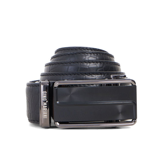 Gino Mariani Dillon Buckle Belt Kulit Pria Black