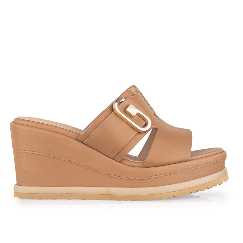 Sandal Wedges Wanita Gino Mariani Greta Camel