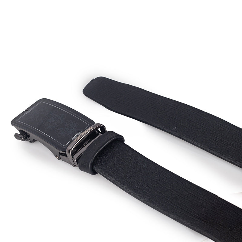 Gino Mariani Gibson Buckle Belt Kulit Pria Black