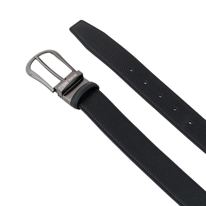 Gino Mariani Hitoff Buckle Belt Kulit Pria Black