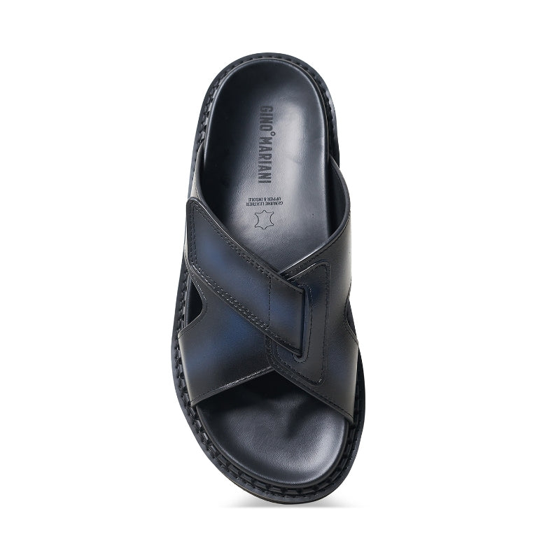Sandal Kulit Pria Gino Mariani Arza Navy