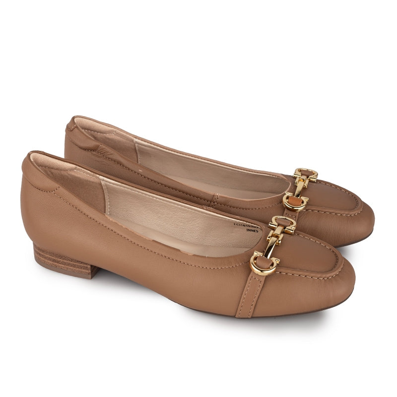 Sepatu Ballet Flats Wanita Gino Mariani Innes Light Brown