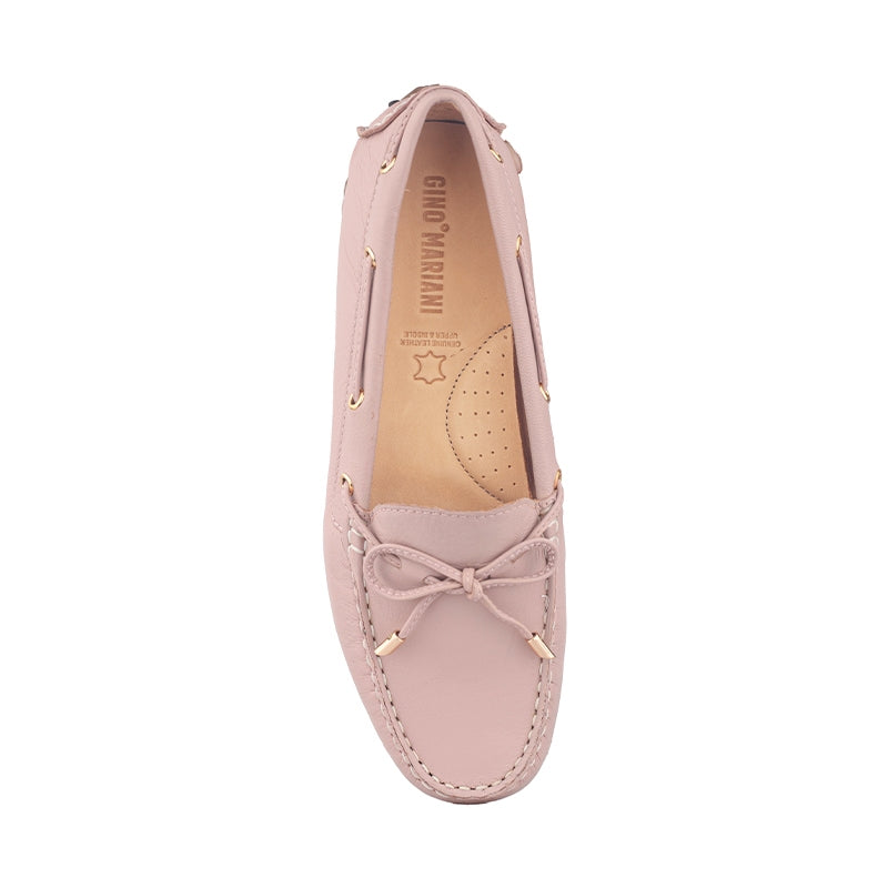 Sepatu Wanita Casual Loafer Moccasin Gino Mariani Ellen Pink
