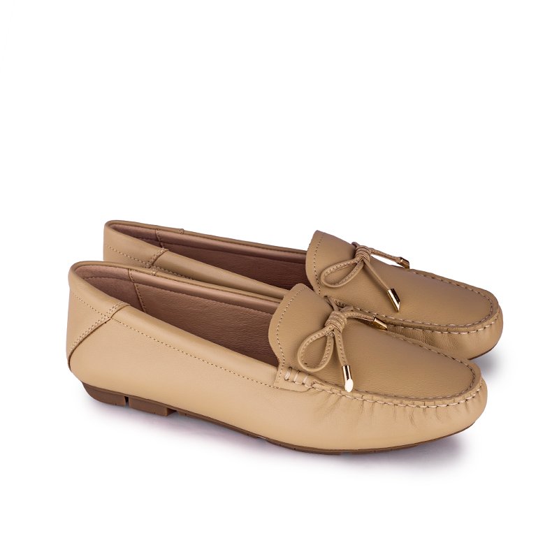 Sepatu Casual Wanita Loafer Moccasin Gino Mariani Gistara Light Brown