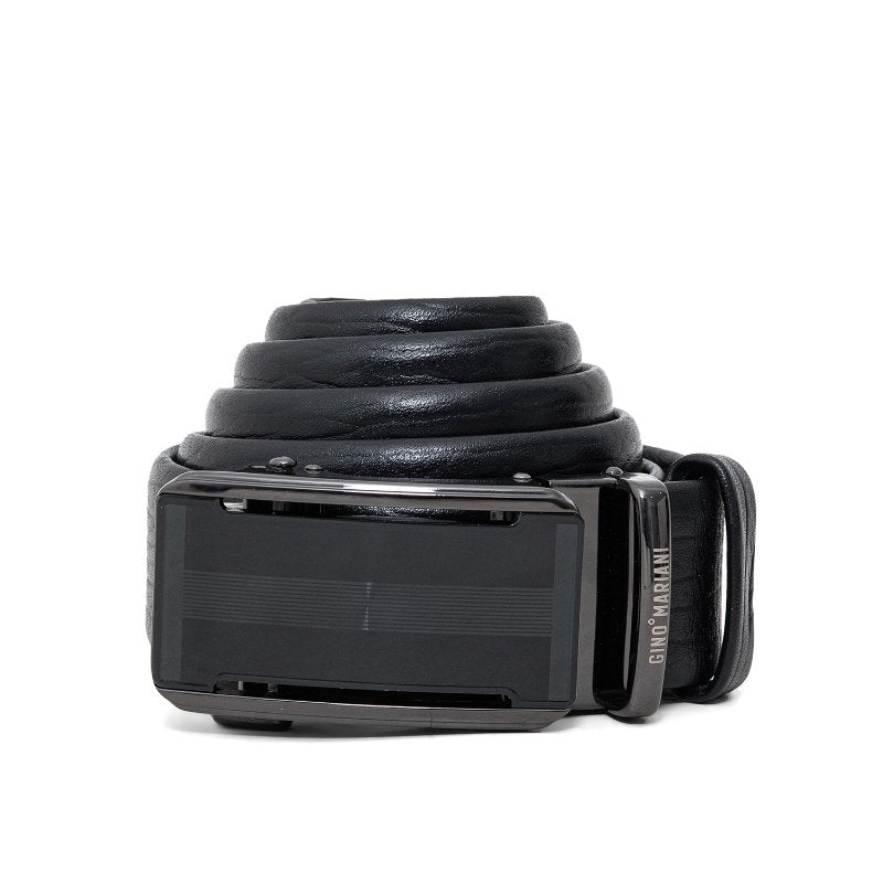 Gino Mariani Henric Buckle Belt Kulit Pria Black