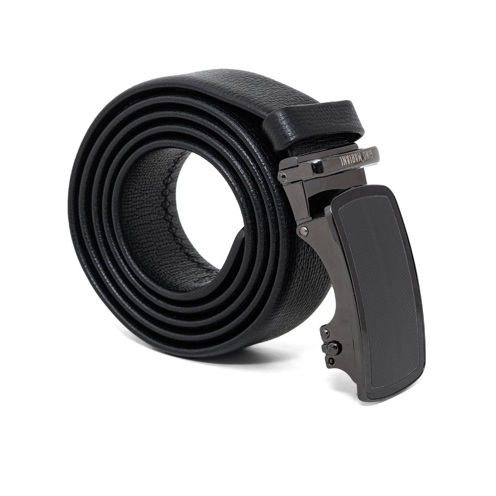 Gino Mariani Hayley Buckle Belt Kulit Pria Black
