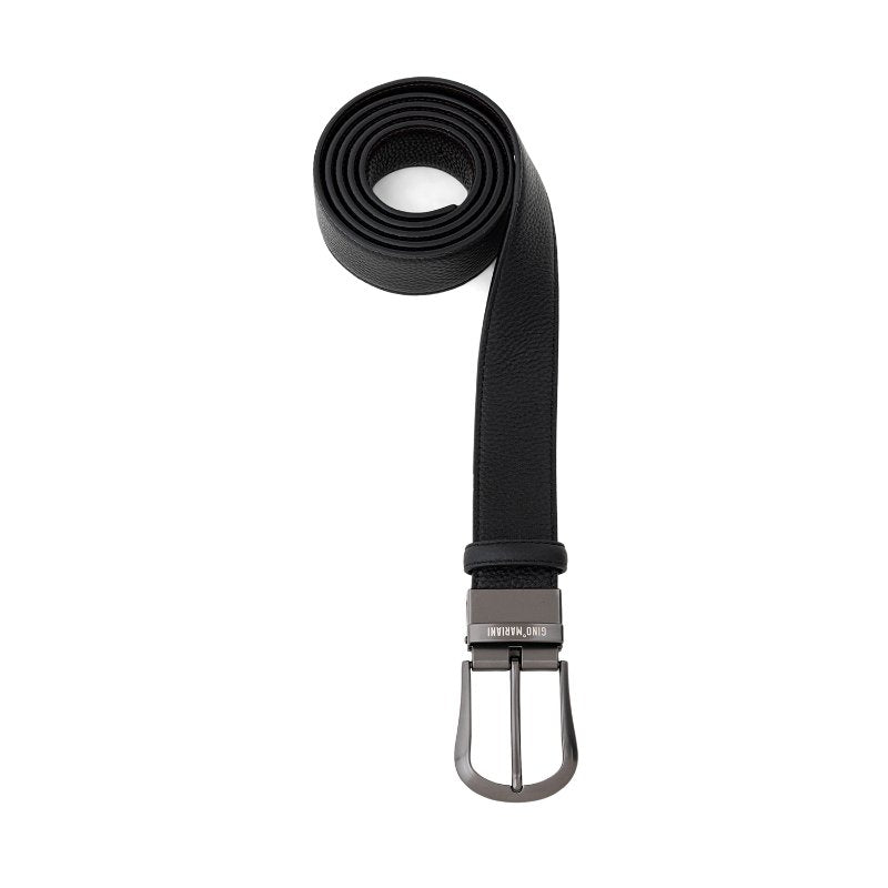 Gino Mariani Hitoff Buckle Belt Kulit Pria Black