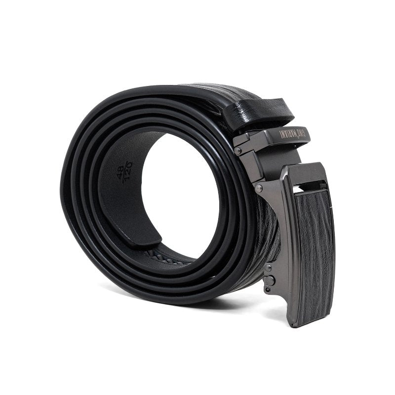 Gino Mariani Isco Buckle Belt Kulit Pria Black