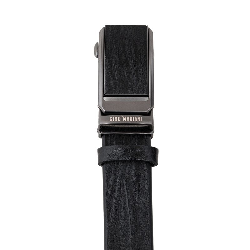 Gino Mariani Isco Buckle Belt Kulit Pria Black