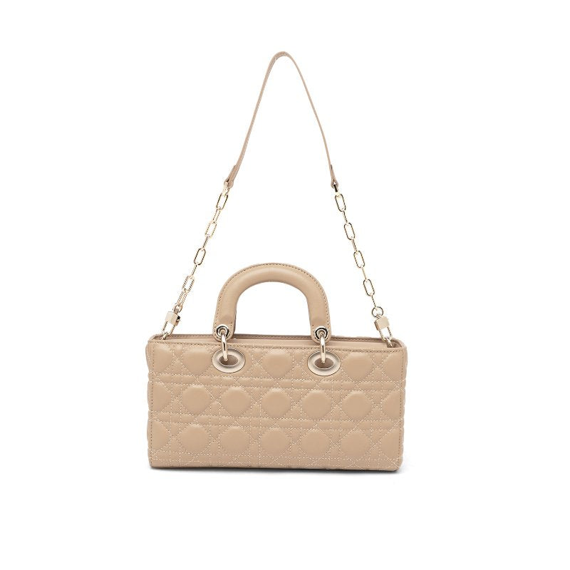 Tas Wanita Quilted Top handle Gino Mariani Axelia Light Brown
