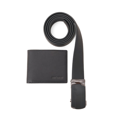 Gino Mariani Cristo - Boxed 2 In 1 Wallet & Belt Gift Set Black