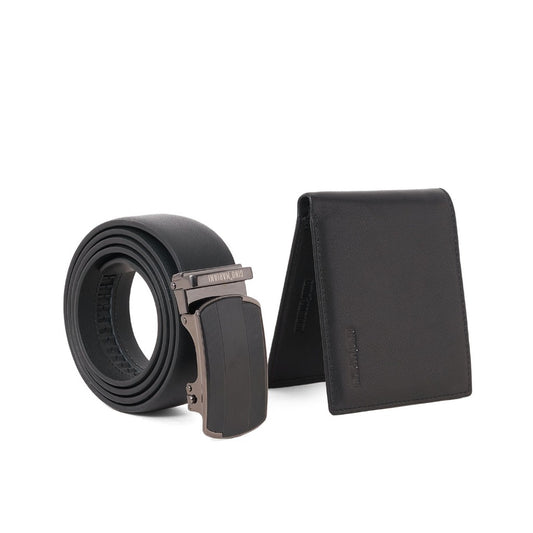 Gino Mariani Cristo - Boxed 2 In 1 Wallet & Belt Gift Set Black
