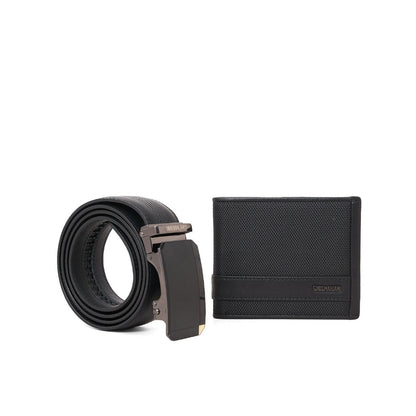 Gino Mariani Clovis - Boxed 2 In 1 Wallet & Belt Gift Set Black