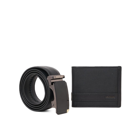 Gino Mariani Clovis - Boxed 2 In 1 Wallet & Belt Gift Set Black