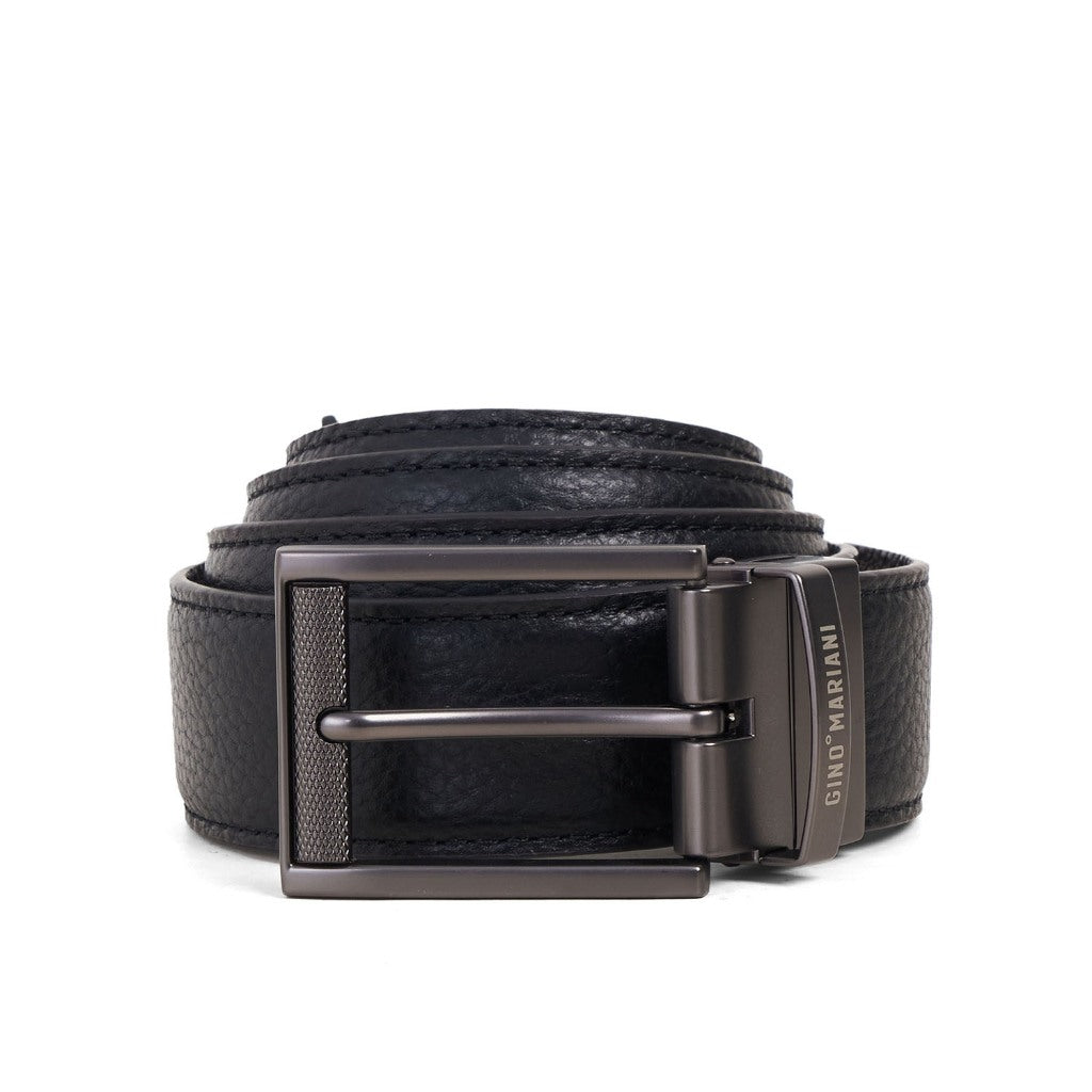 Gino Mariani Dajiro Buckle Belt Kulit Pria Black/Coffee