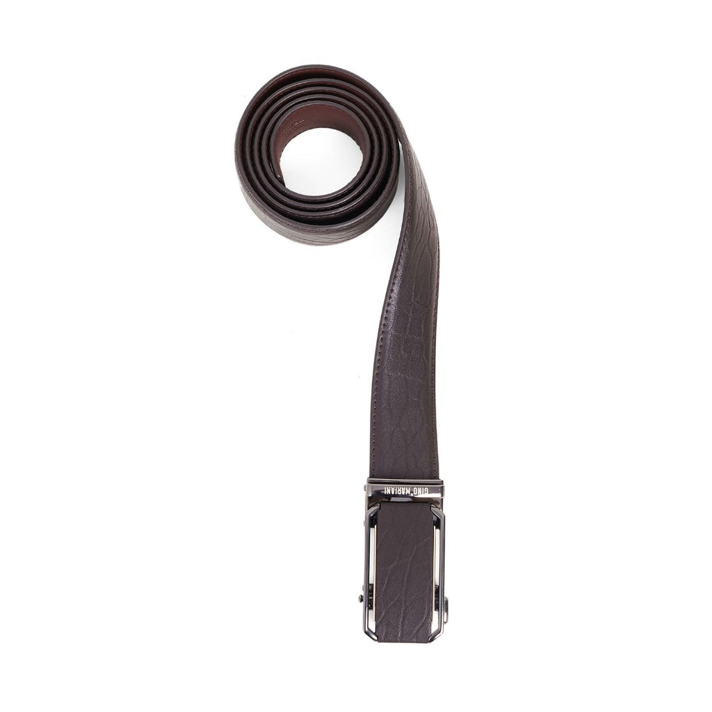 Gino Mariani Dakota Buckle Belt Kulit Pria Coffee