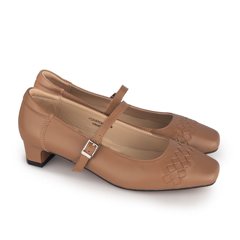 Sepatu Pumps Mary Jane Wanita Hanessa Camel