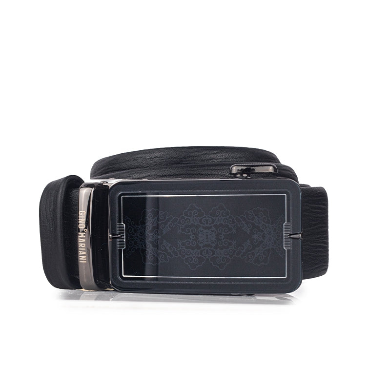 Gino Mariani Gibson Buckle Belt Kulit Pria Black