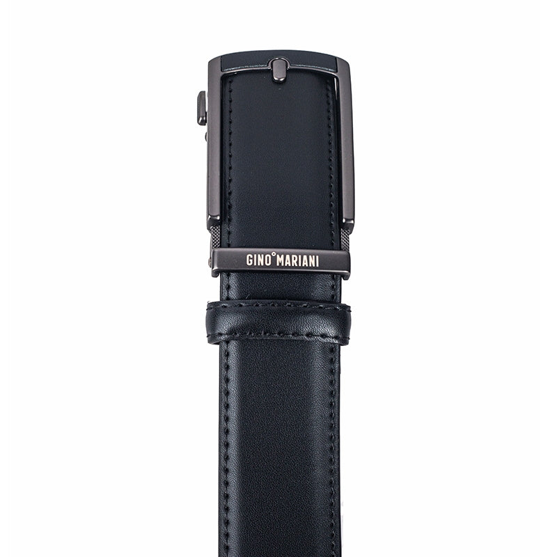 Gino Mariani Giyan Buckle Belt Kulit Pria Black