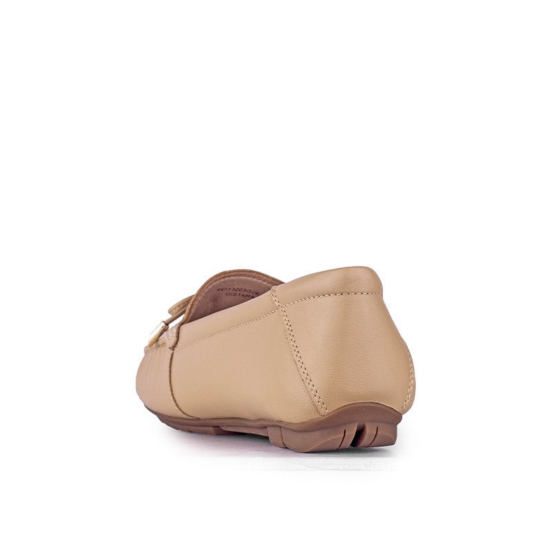 Sepatu Casual Wanita Loafer Moccasin Gino Mariani Gistara Light Brown
