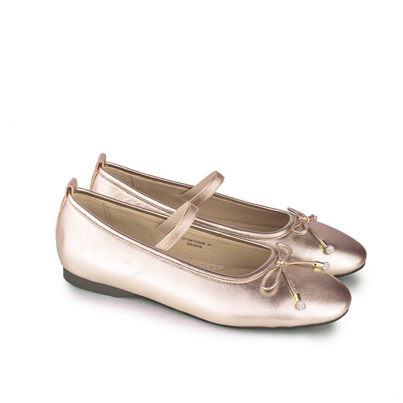 Sepatu Ballet Flats Wanita Gino Mariani Gaisha Gold