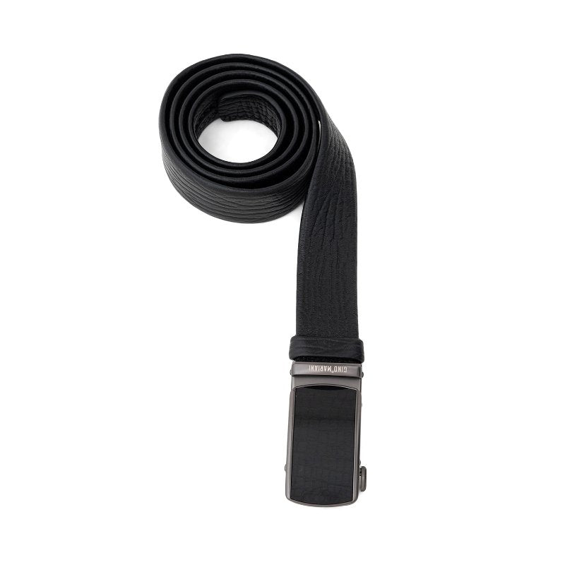 Gino Mariani Harriet Buckle Belt Kulit Pria Black