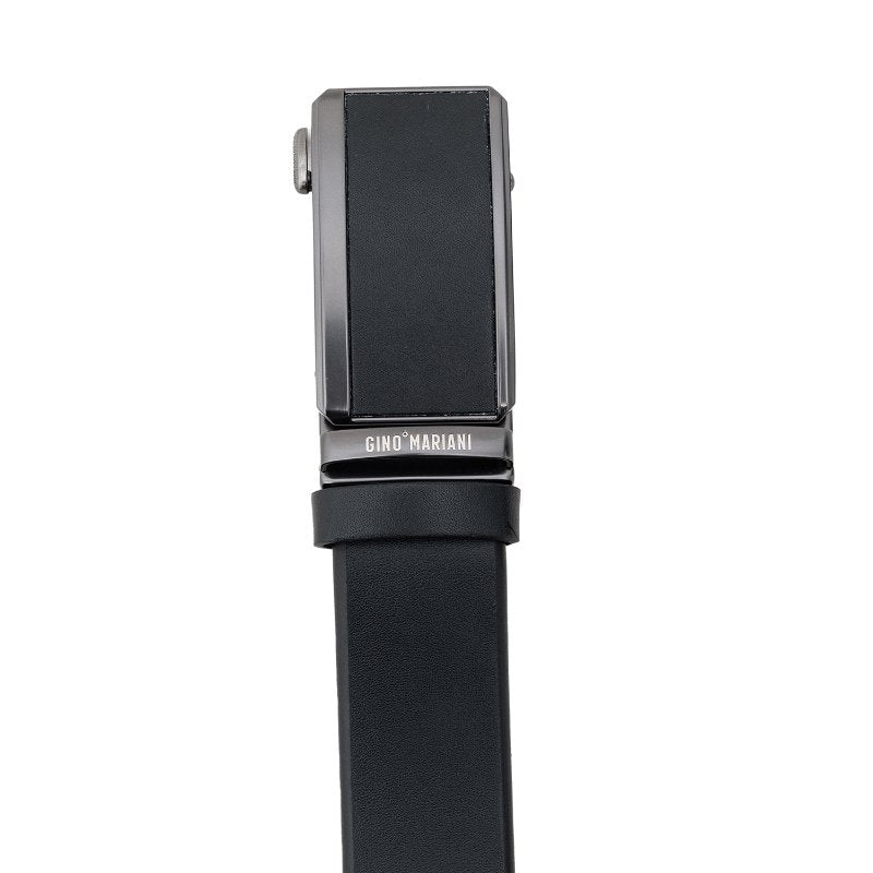 Gino Mariani Harlow Buckle Belt Kulit Pria Black
