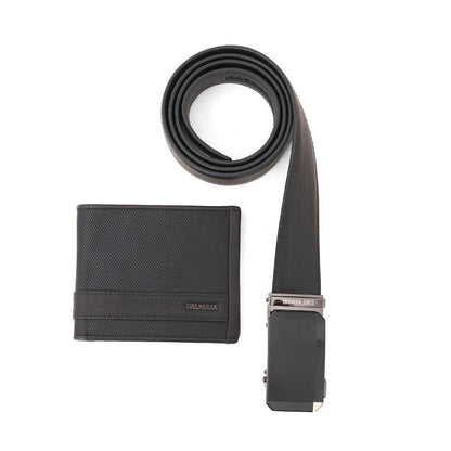 Gino Mariani Clovis - Boxed 2 In 1 Wallet & Belt Gift Set Black