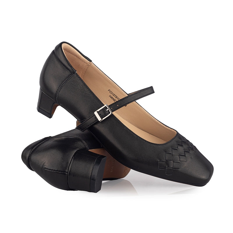 Sepatu Pumps Mary Jane Wanita Hanessa Black