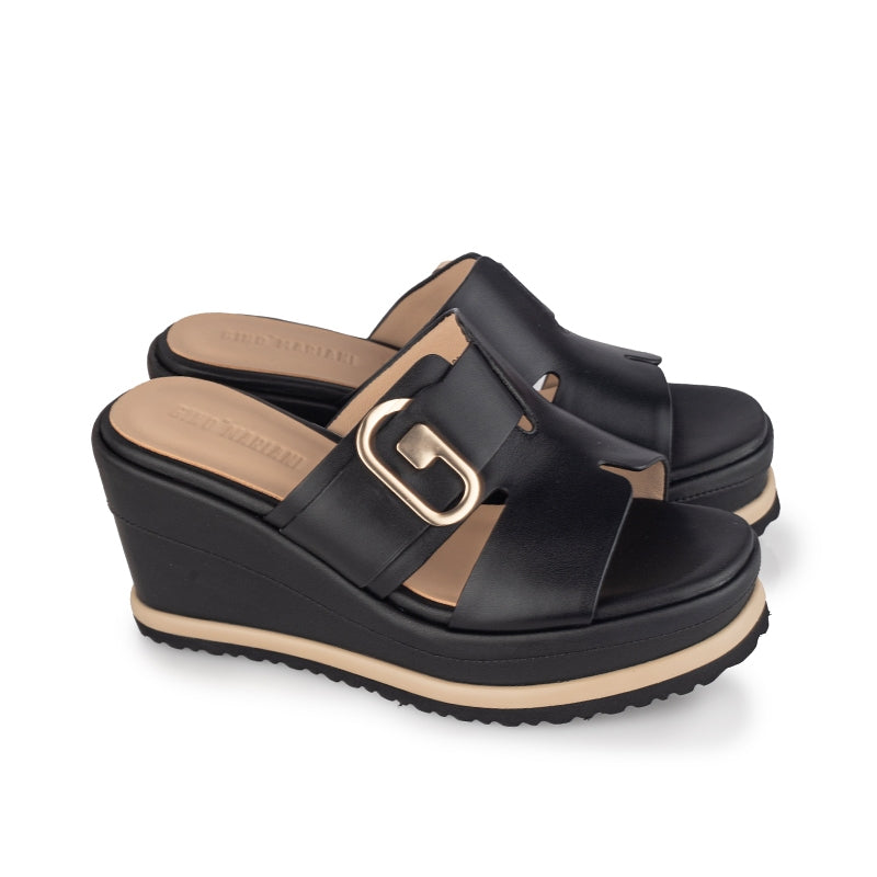 Sandal Wedges Wanita Gino Mariani Greta Black