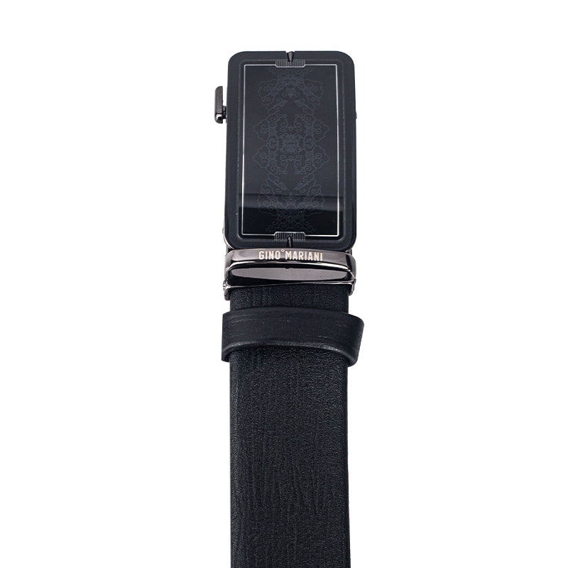 Gino Mariani Gibson Buckle Belt Kulit Pria Black