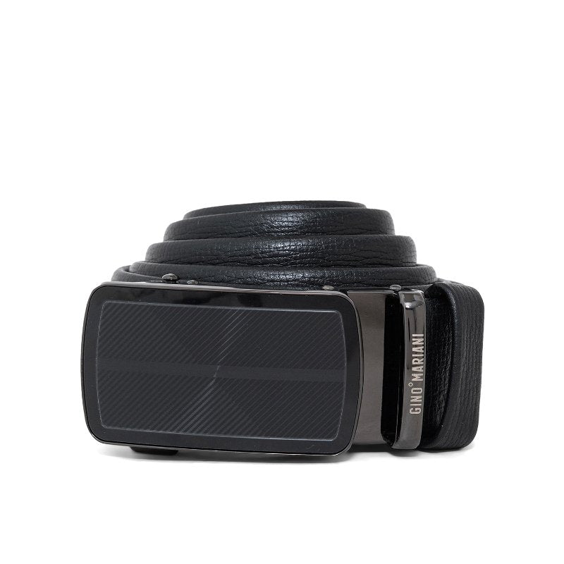 Gino Mariani Hayley Buckle Belt Kulit Pria Black