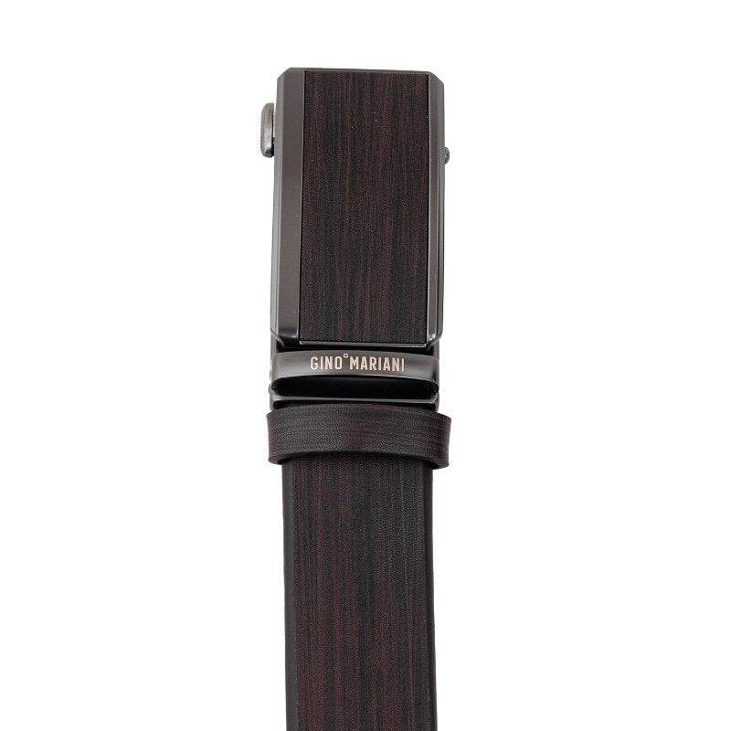 Gino Mariani Harlow Buckle Belt Kulit Pria Brown