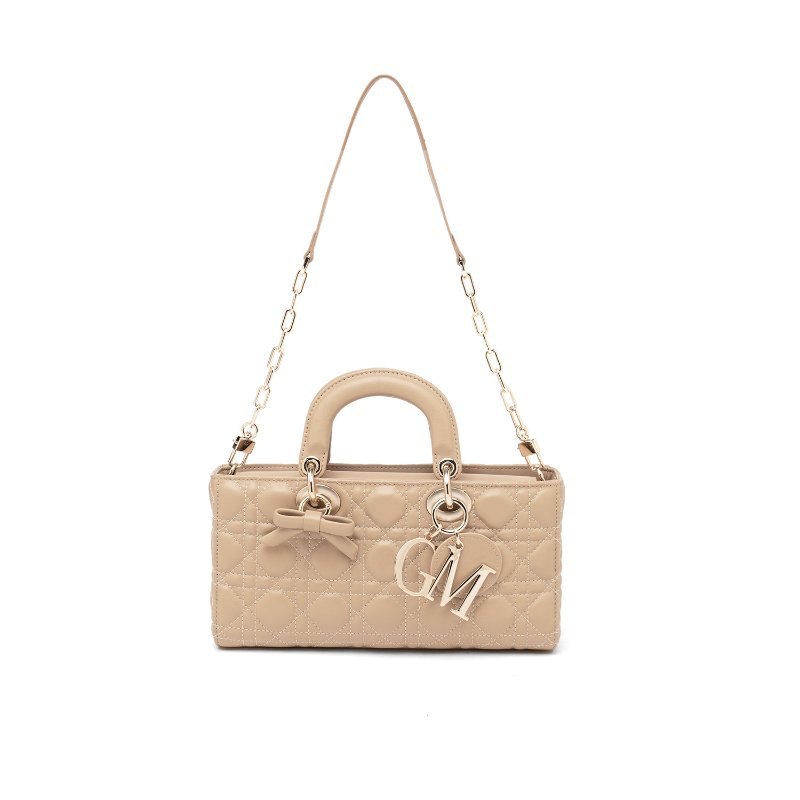 Tas Wanita Quilted Top handle Gino Mariani Axelia Light Brown