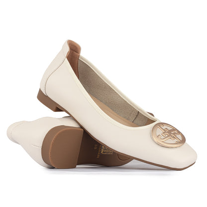 Sepatu Flat Wanita Gino Mariani Ederly Off White