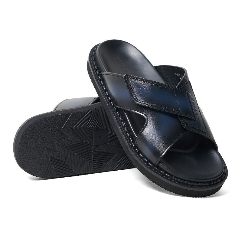 Sandal Kulit Pria Gino Mariani Arza Navy