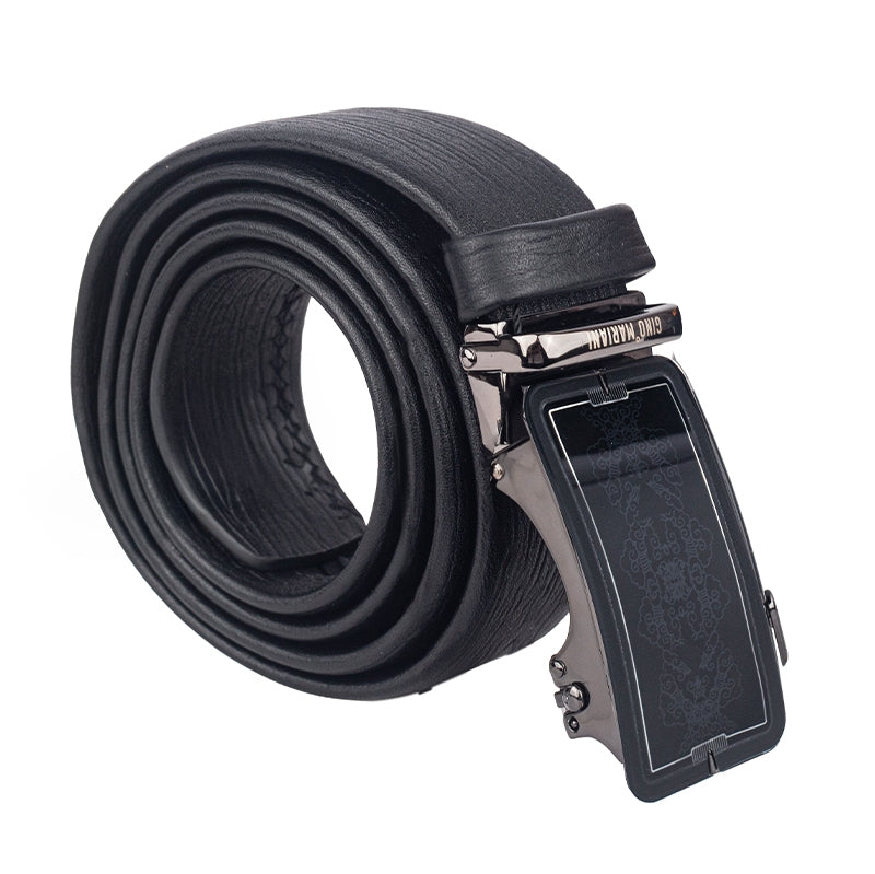 Gino Mariani Gibson Buckle Belt Kulit Pria Black