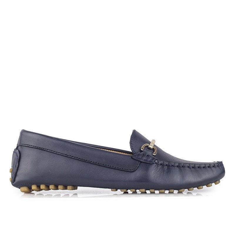 Sepatu Casual Wanita Loafer Moccasin Gino Mariani Elora 1 Navy