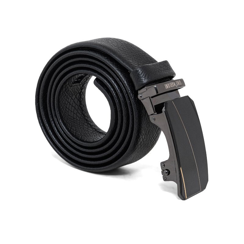 Gino Mariani Hattan Buckle Belt Kulit Pria Black