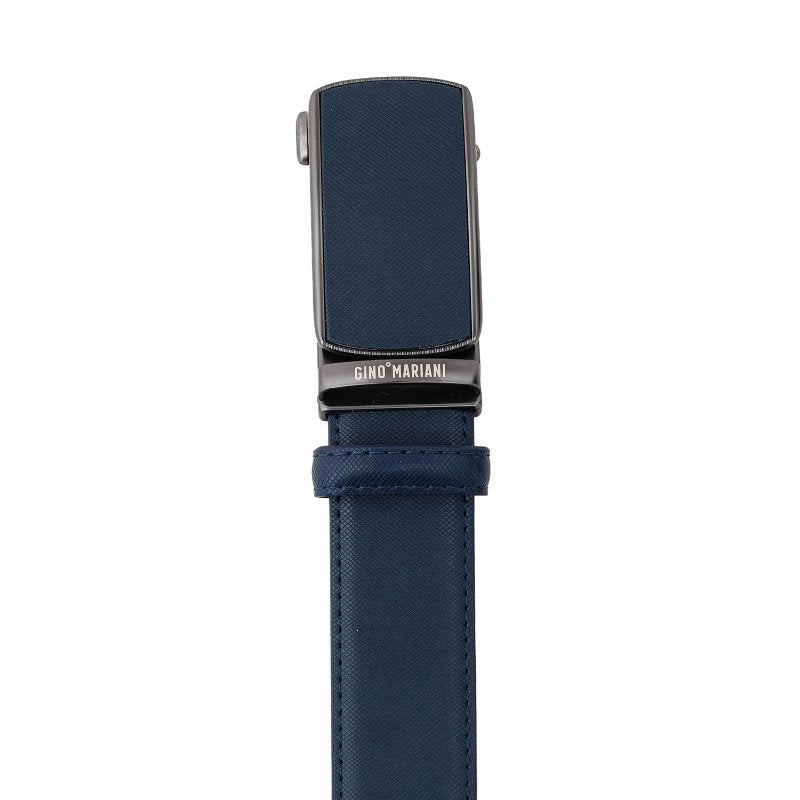 Gino Mariani Itor Buckle Belt Kulit Pria Navy