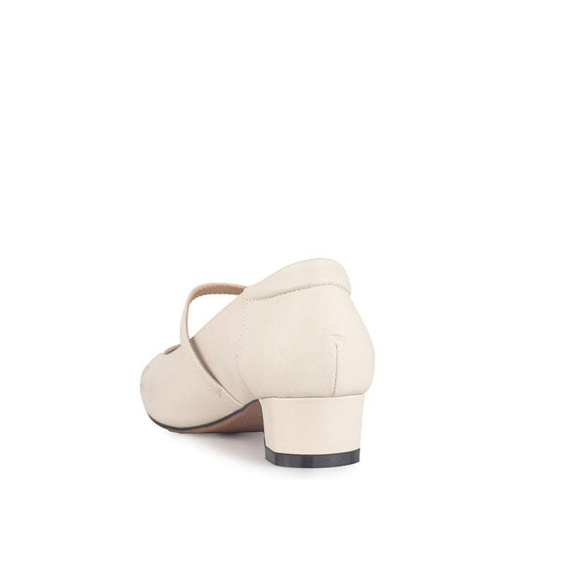 Sepatu Pumps Mary Jane Wanita Hanessa Off White