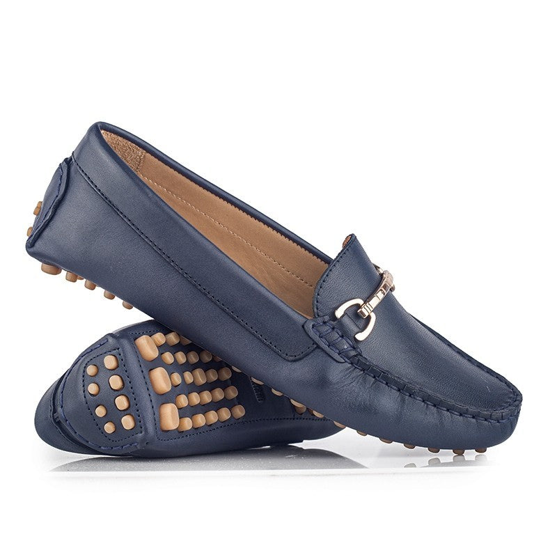 Sepatu Casual Wanita Loafer Moccasin Gino Mariani Elora 1 Navy