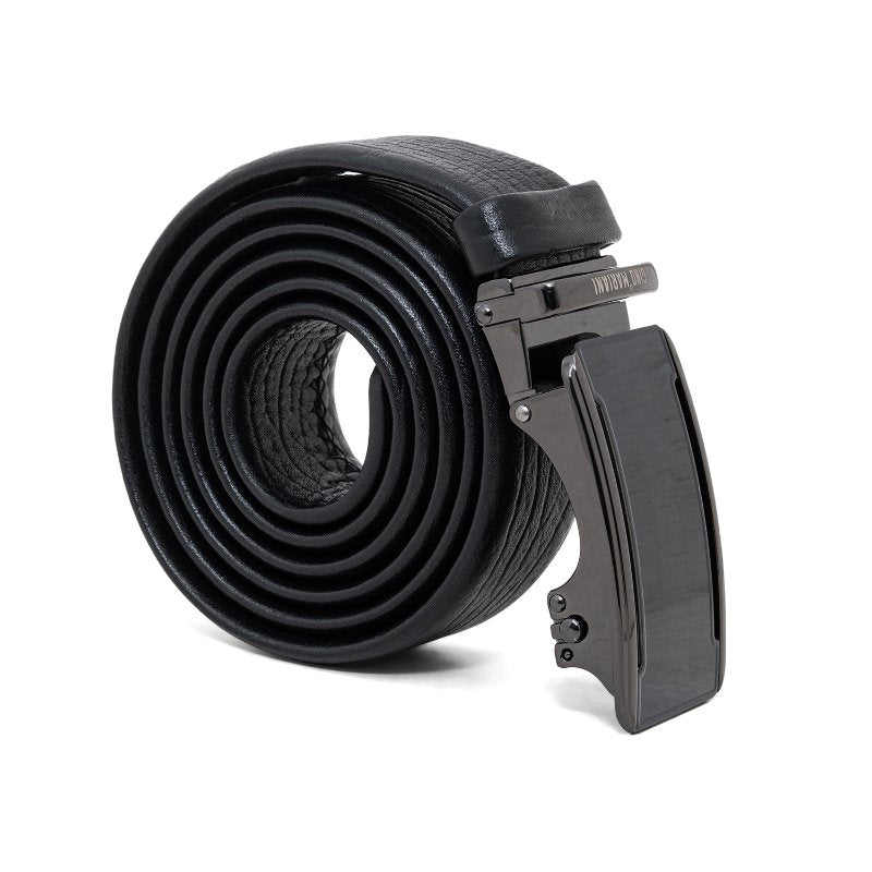 Gino Mariani Henric Buckle Belt Kulit Pria Black