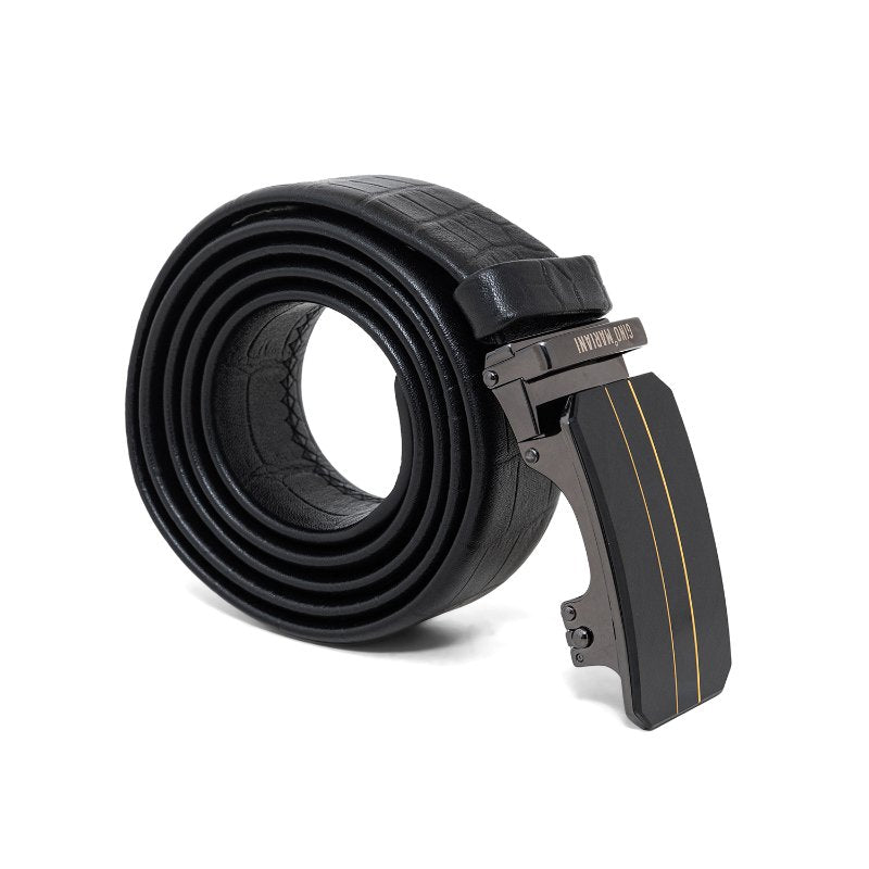 Gino Mariani Helder Buckle Belt Kulit Pria Black