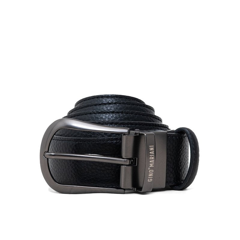 Gino Mariani Hitoff Buckle Belt Kulit Pria Black