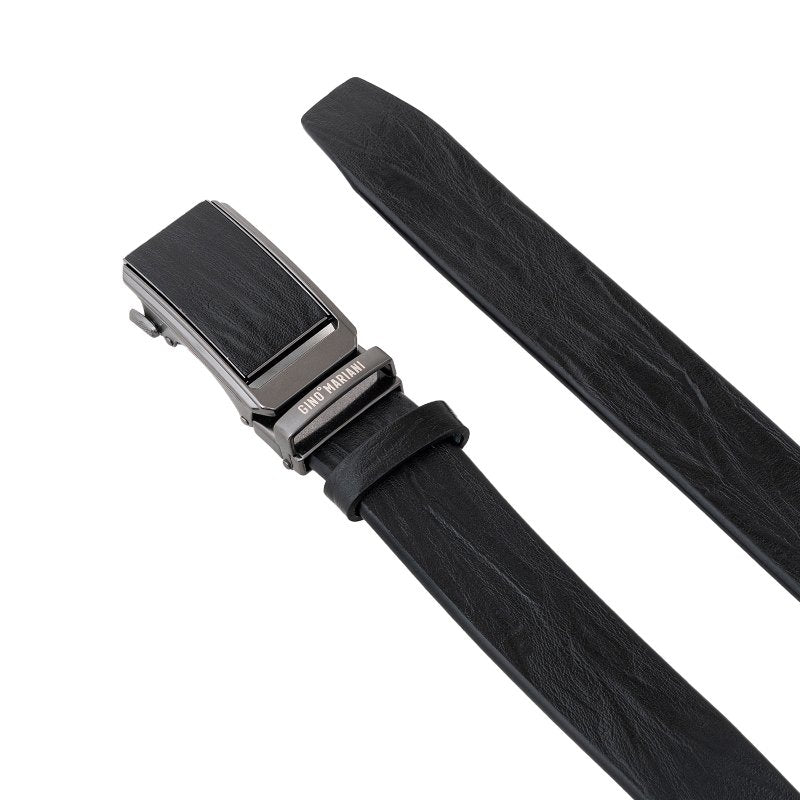 Gino Mariani Isco Buckle Belt Kulit Pria Black