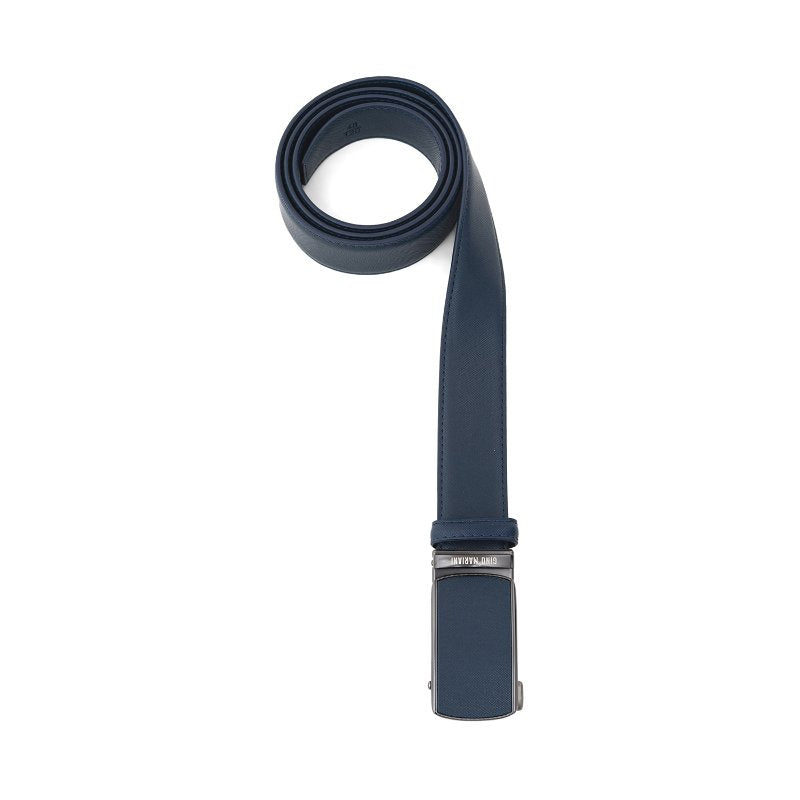 Gino Mariani Itor Buckle Belt Kulit Pria Navy
