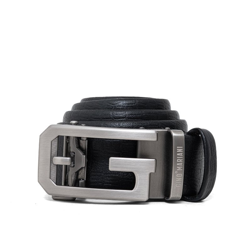 Gino Mariani Fidelio 1 Buckle Belt Kulit Pria Black